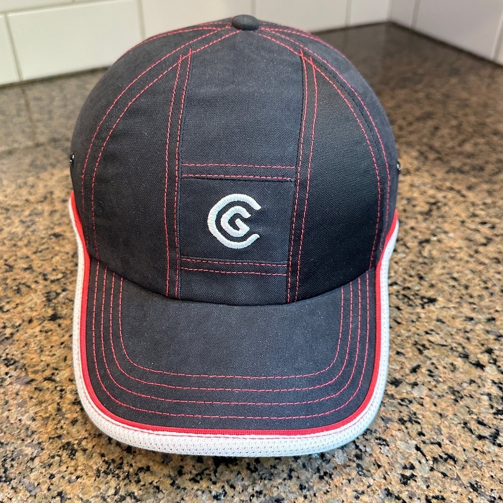 Cleveland Golf Hat Cap Men's Black Red White Adjustable Strapback‎ Embroidered